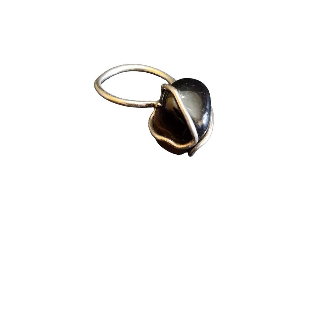 Vintage Sterling & Stone Wire Ring Size 6.5 (A2752)